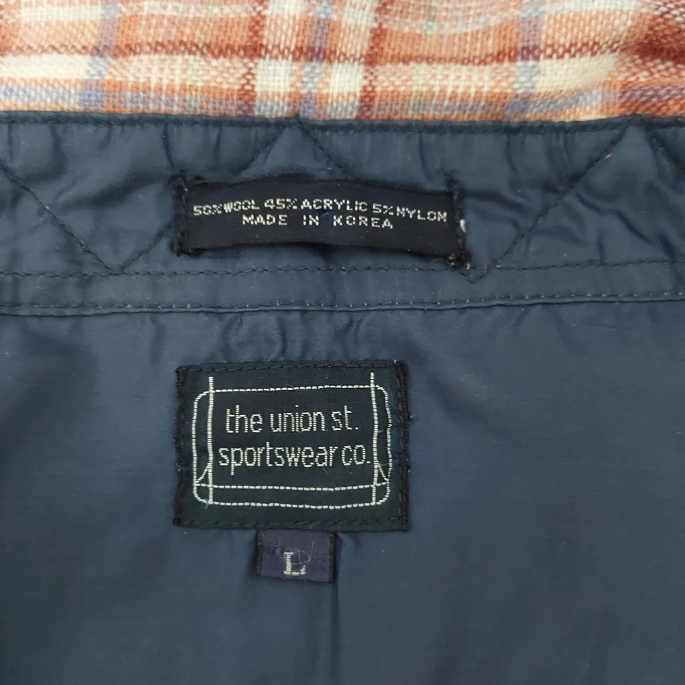 Vintage The Union St. Sportswear Plaid Shirt Mens Size Large Wool Blend Shacket